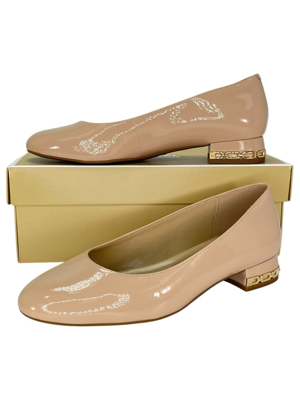 Michael Kors June Flex Cream Leather Womens Flats Size 7.5M